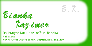 bianka kazimer business card